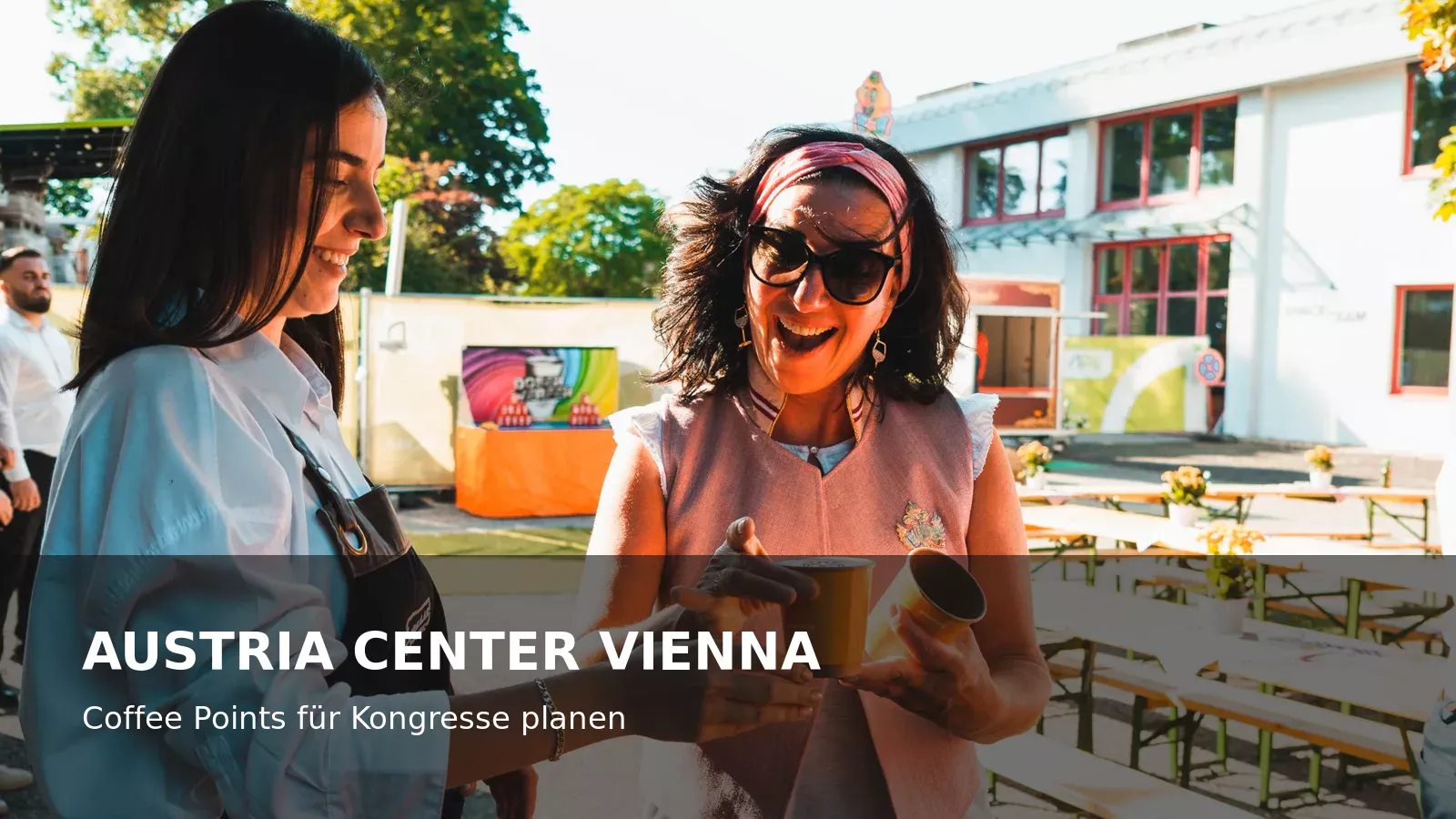 Professioneller Barista-Service als Hospitality-Punkt auf einem Kongress in Wien